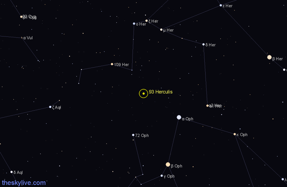 Finder chart 93 Herculis star