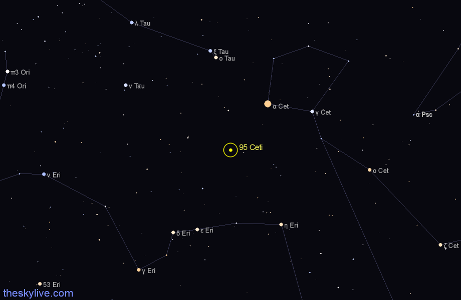 Finder chart 95 Ceti star