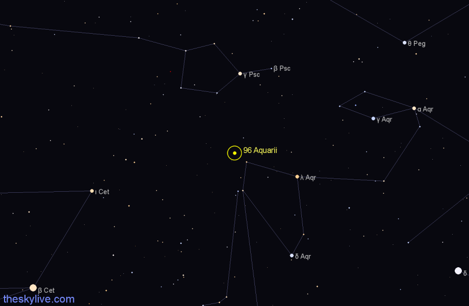 Finder chart 96 Aquarii star