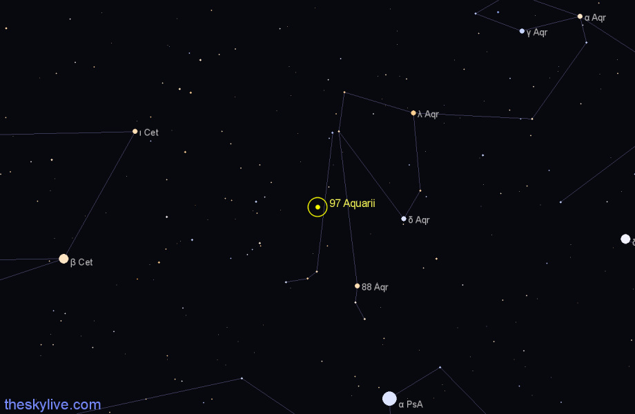 Finder chart 97 Aquarii star