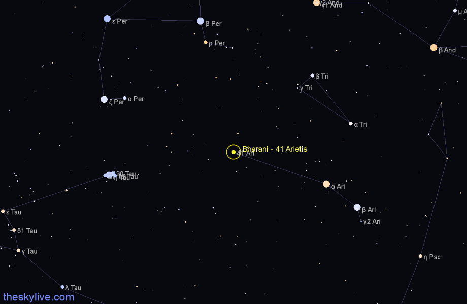 Finder chart Bharani - 41 Arietis star