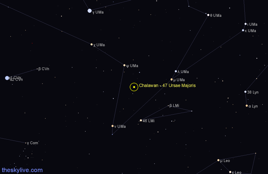 Finder chart Chalawan - 47 Ursae Majoris star
