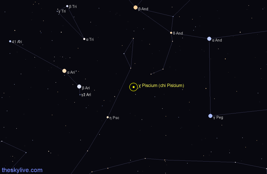 Finder chart χ Piscium (chi Piscium) star