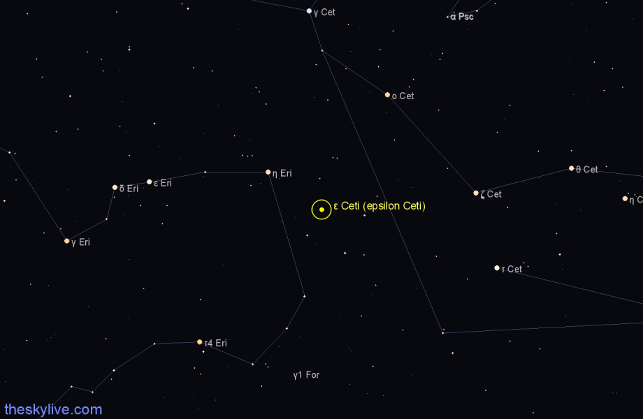 Finder chart ε Ceti (epsilon Ceti) star