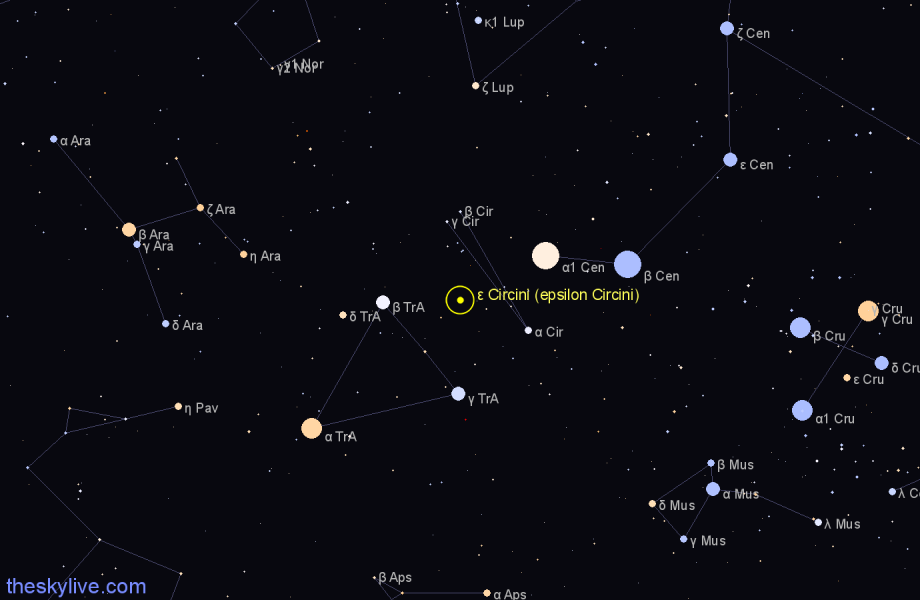 Finder chart ε Circini (epsilon Circini) star