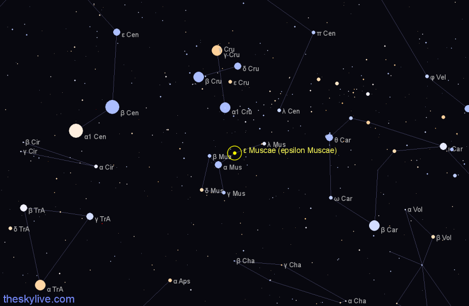 Finder chart ε Muscae (epsilon Muscae) star