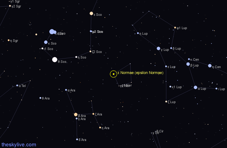 Finder chart ε Normae (epsilon Normae) star