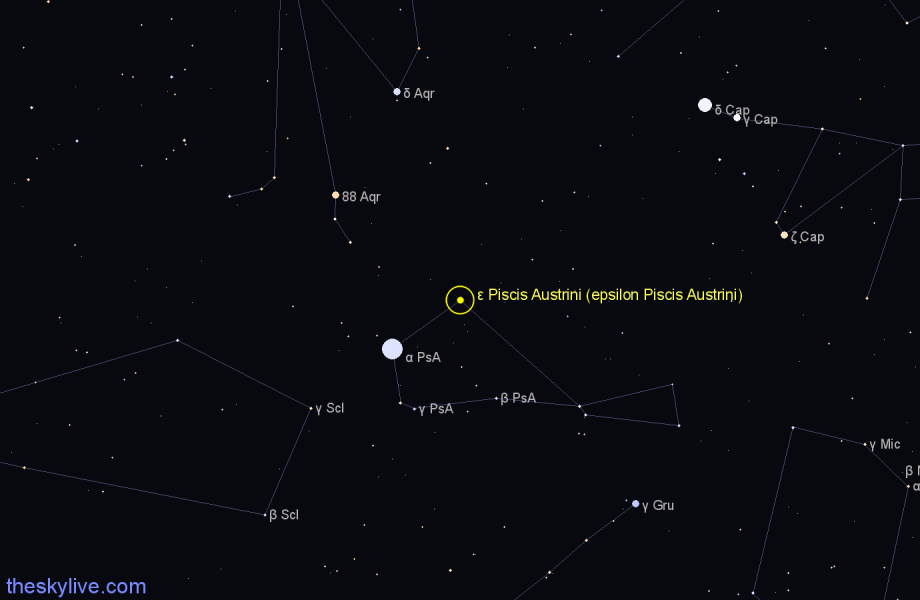 Finder chart ε Piscis Austrini (epsilon Piscis Austrini) star