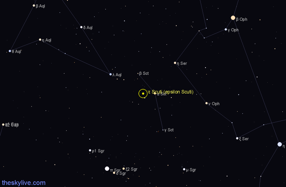 Finder chart ε Scuti (epsilon Scuti) star