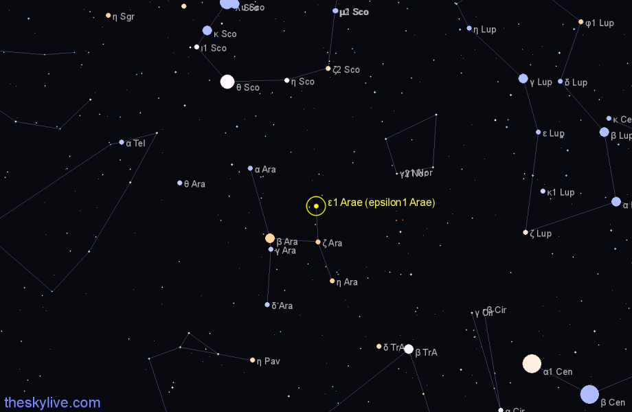 Finder chart ε1 Arae (epsilon1 Arae) star