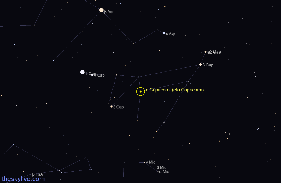 Finder chart η Capricorni (eta Capricorni) star