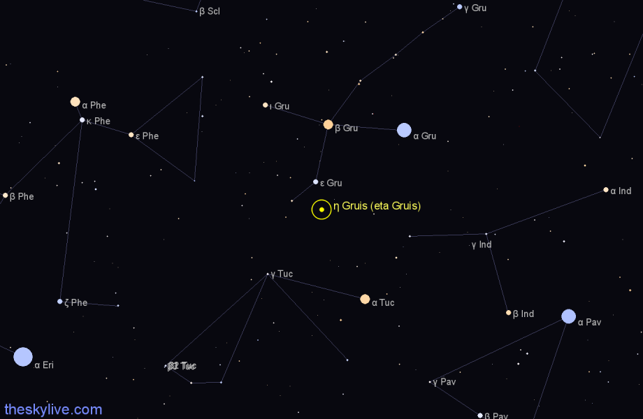 Finder chart η Gruis (eta Gruis) star