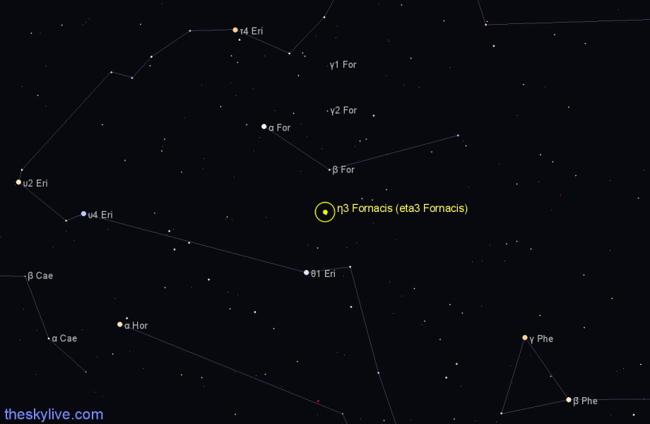 Finder chart η3 Fornacis (eta3 Fornacis) star