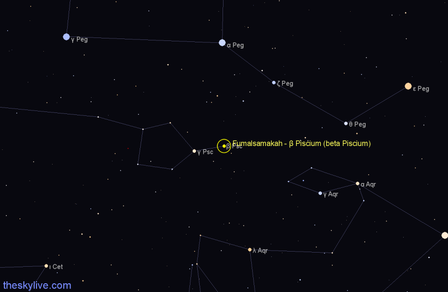 Finder chart Fumalsamakah - β Piscium (beta Piscium) star