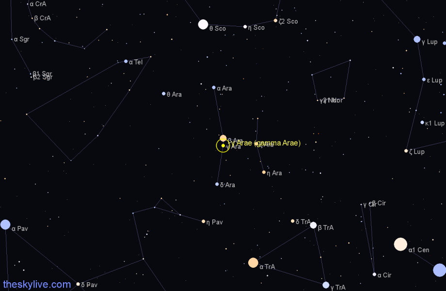 Finder chart γ Arae (gamma Arae) star