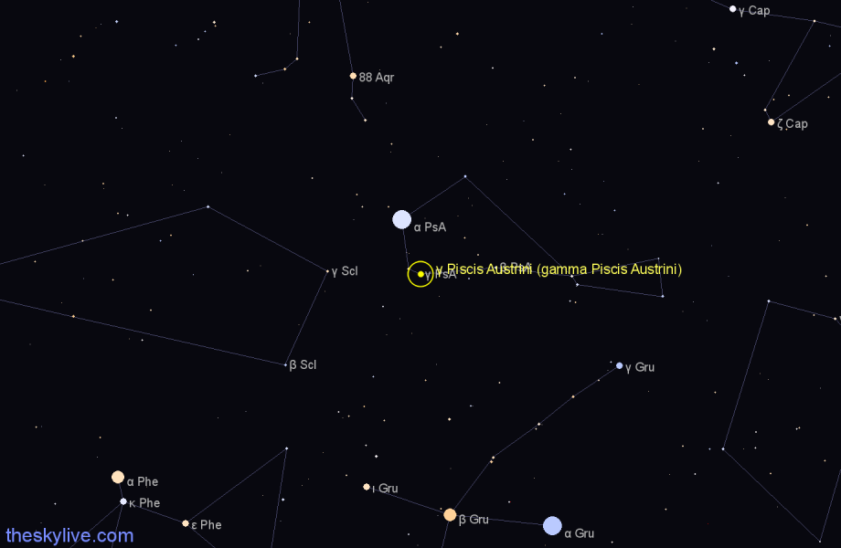 Finder chart γ Piscis Austrini (gamma Piscis Austrini) star