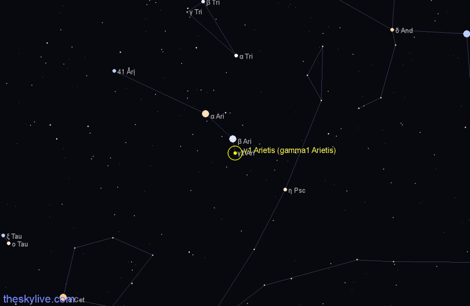 Finder chart γ1 Arietis (gamma1 Arietis) star