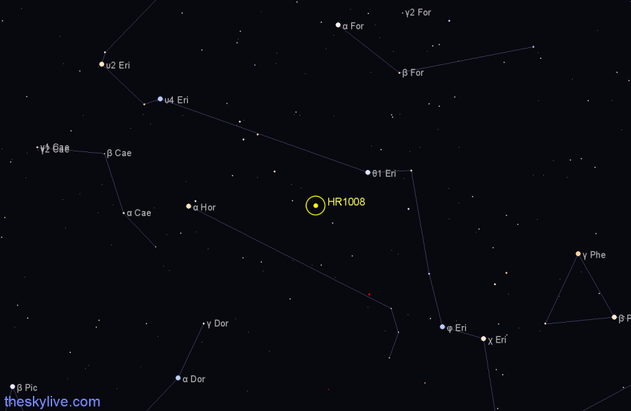 Finder chart HR1008 star