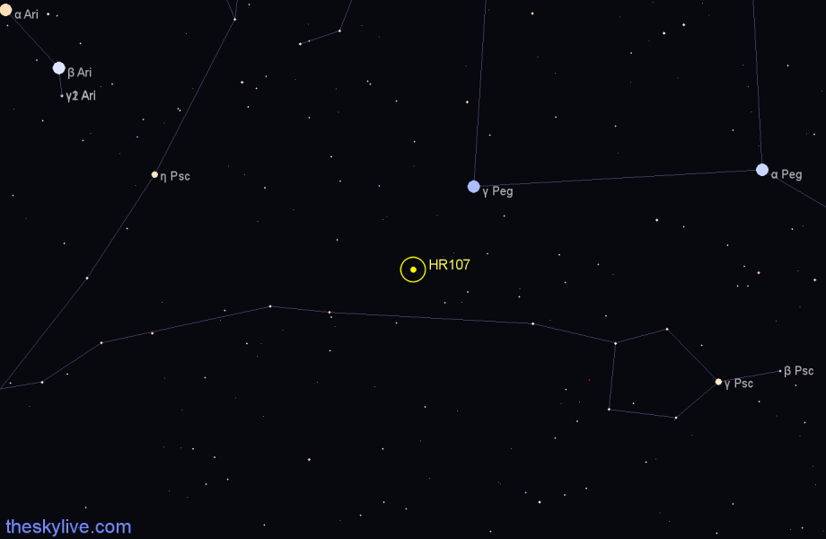 Finder chart HR107 star