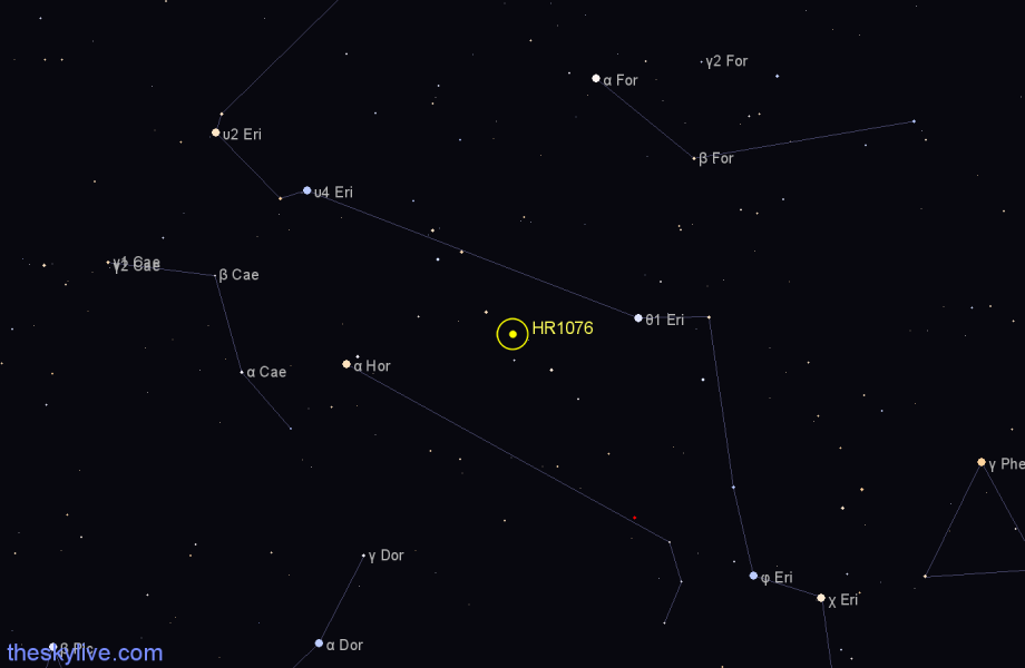 Finder chart HR1076 star