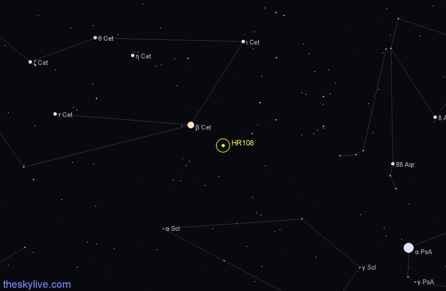 Finder chart HR108 star