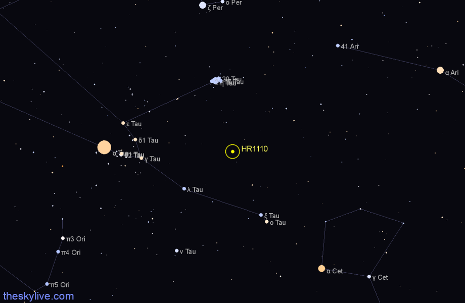 Finder chart HR1110 star