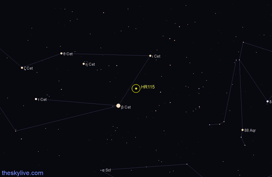 Finder chart HR115 star
