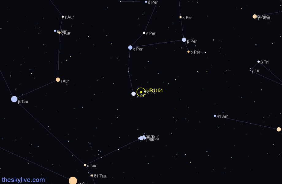 Finder chart HR1164 star
