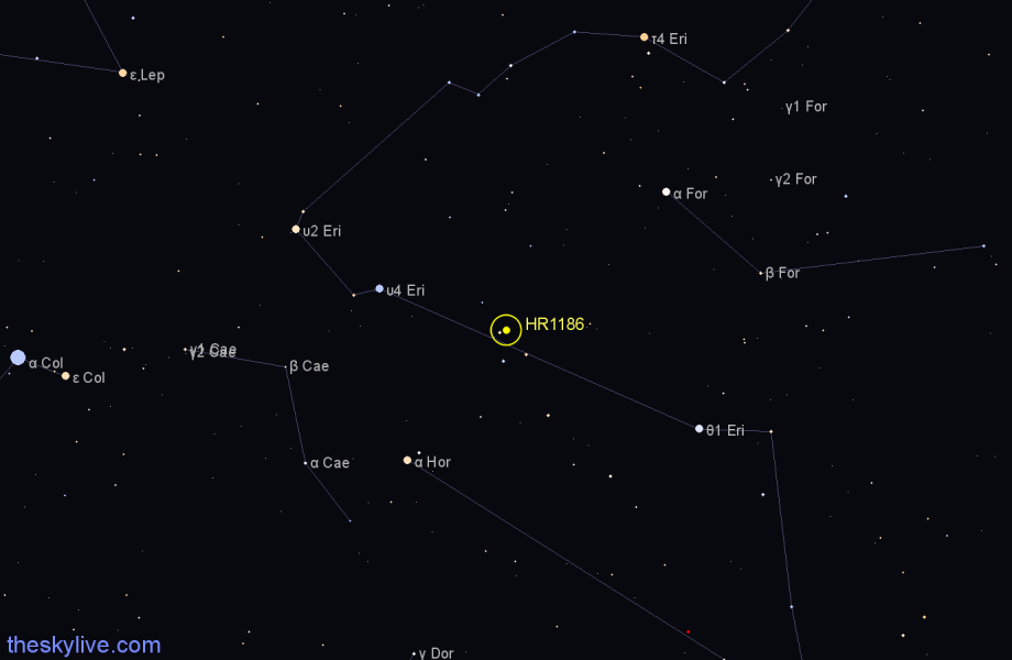 Finder chart HR1186 star