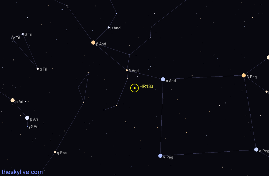 Finder chart HR133 star