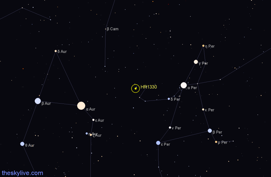 Finder chart HR1330 star