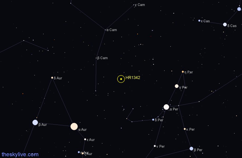 Finder chart HR1342 star