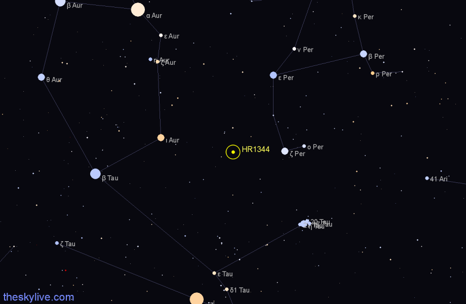 Finder chart HR1344 star