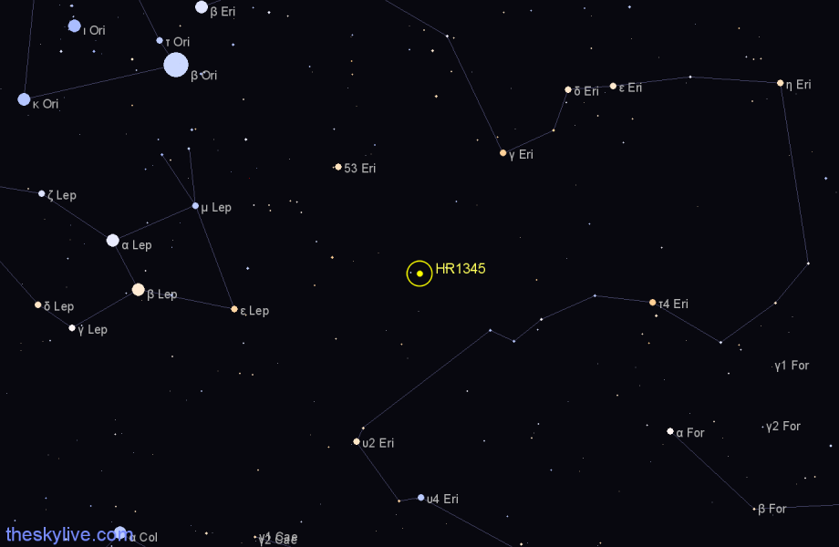 Finder chart HR1345 star