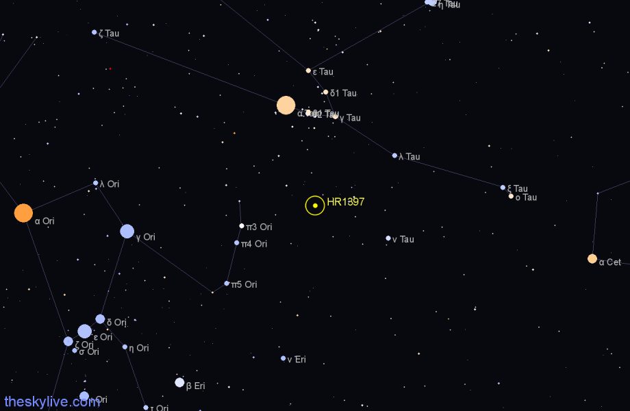 Finder chart HR1397 star