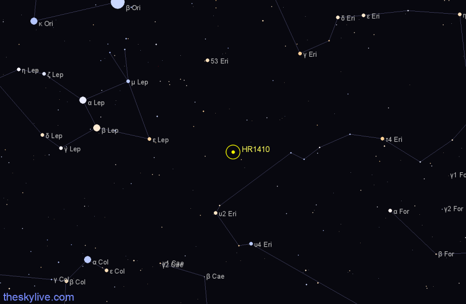 Finder chart HR1410 star