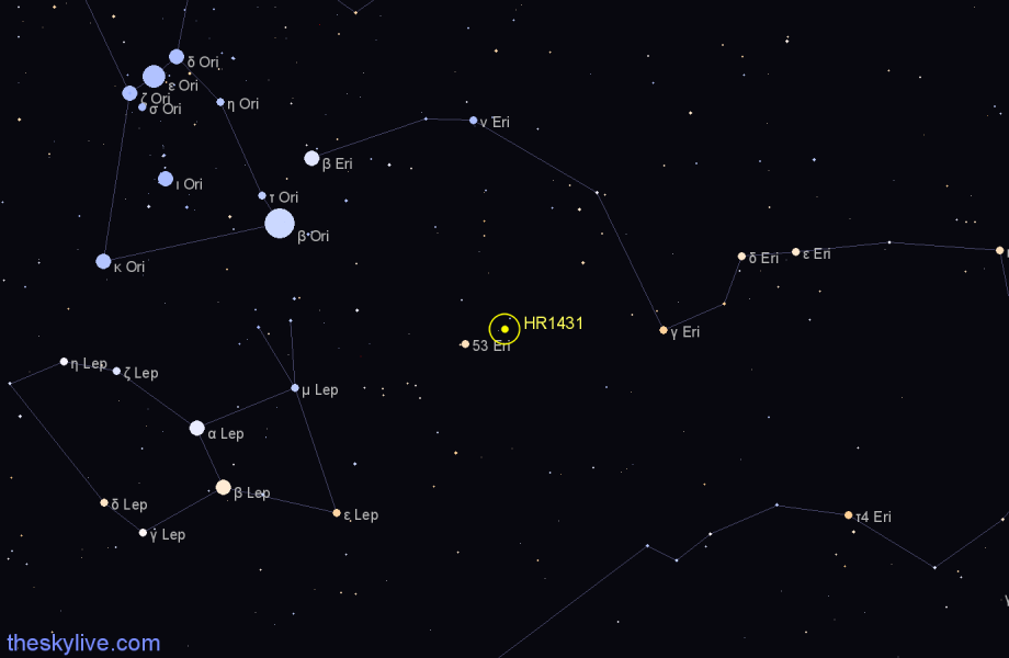 Finder chart HR1431 star