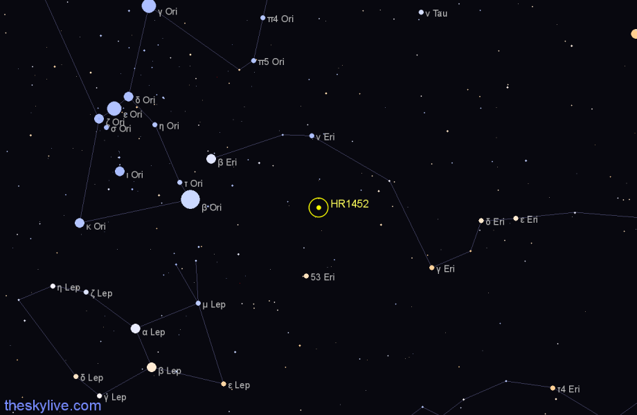 Finder chart HR1452 star