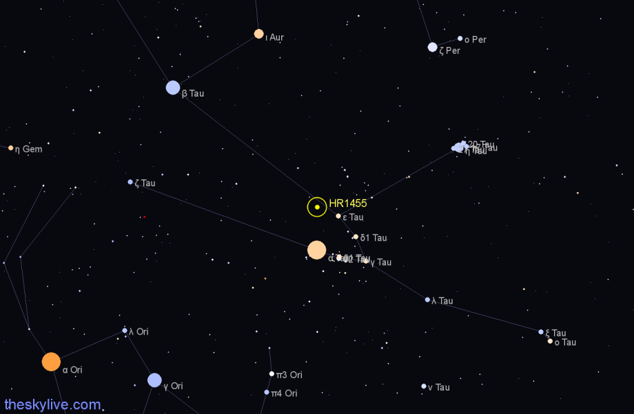 Finder chart HR1455 star