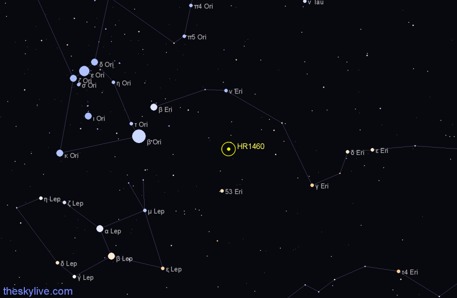 Finder chart HR1460 star