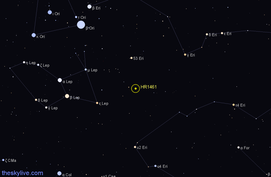 Finder chart HR1461 star
