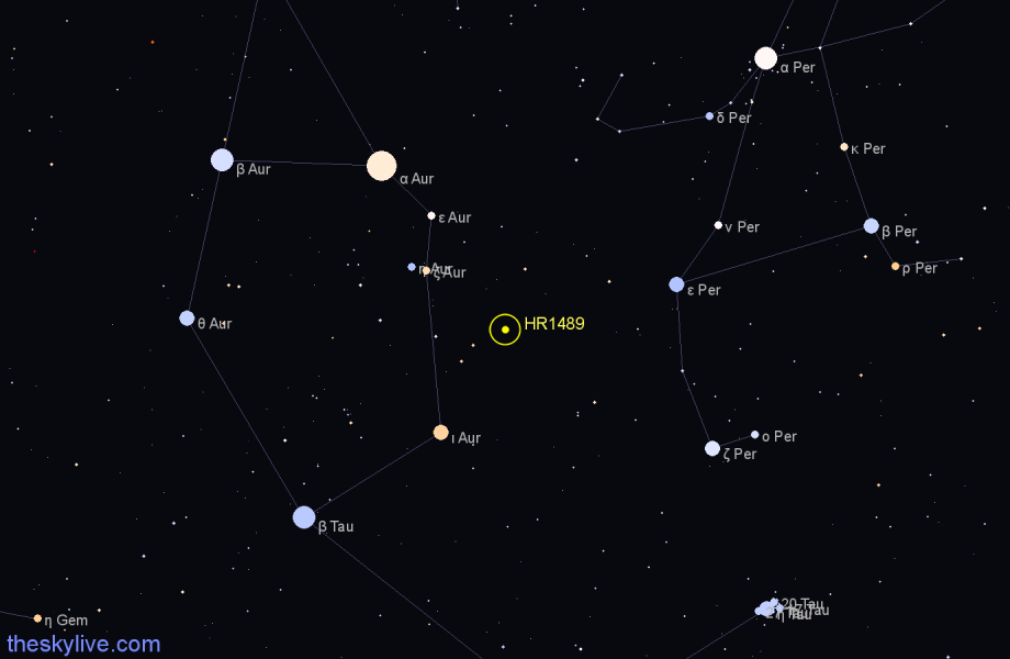 Finder chart HR1489 star