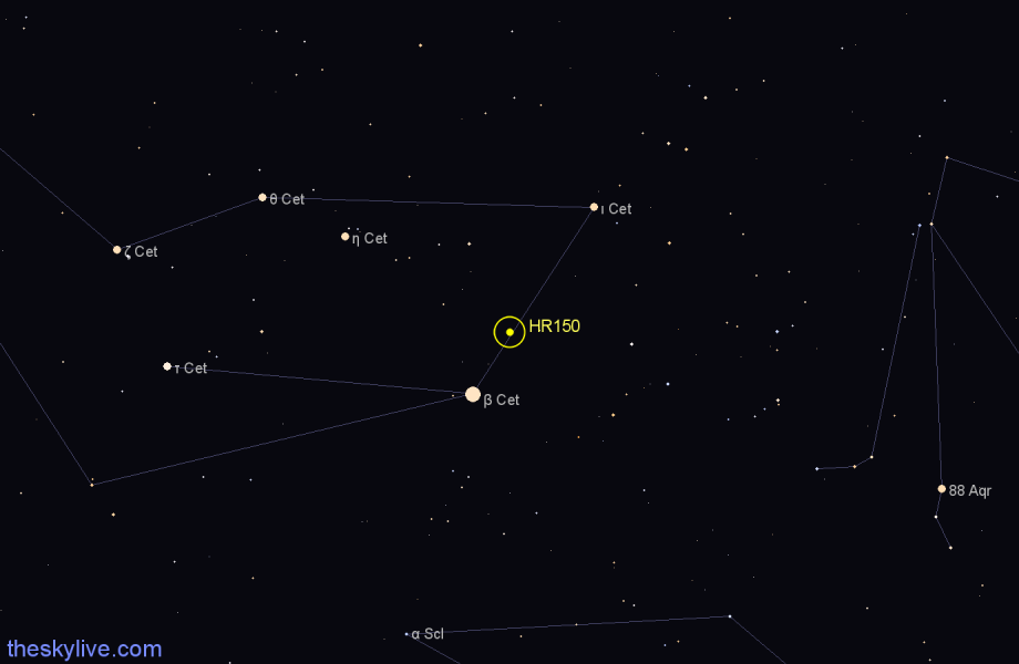 Finder chart HR150 star