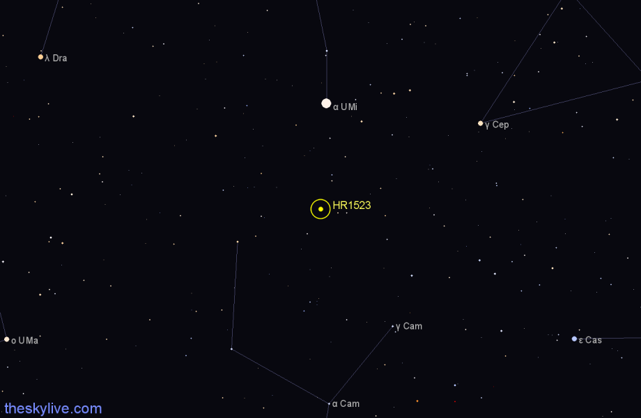 Finder chart HR1523 star