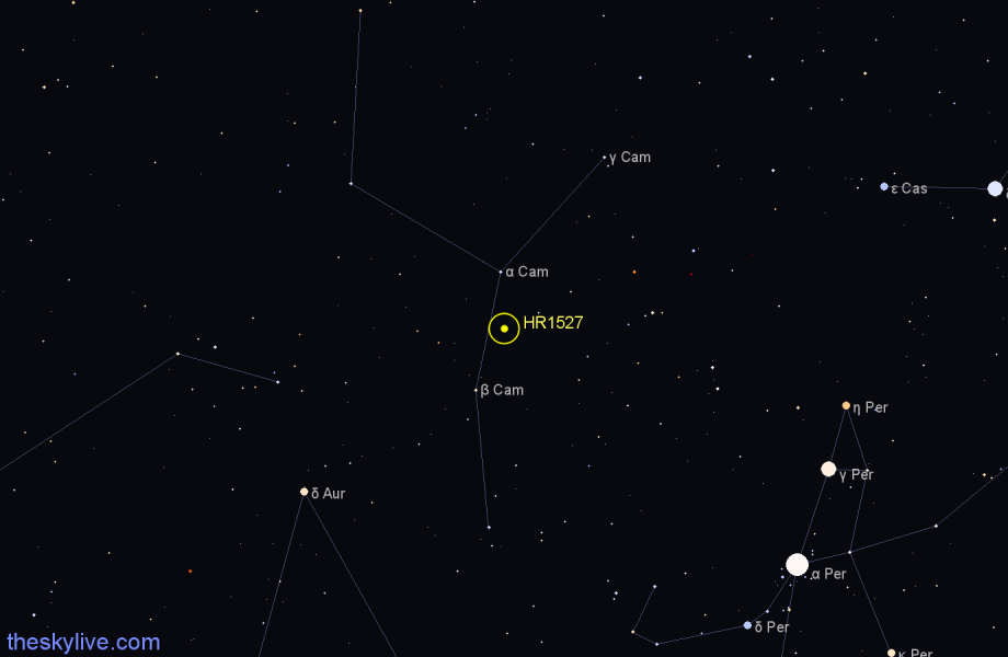 Finder chart HR1527 star