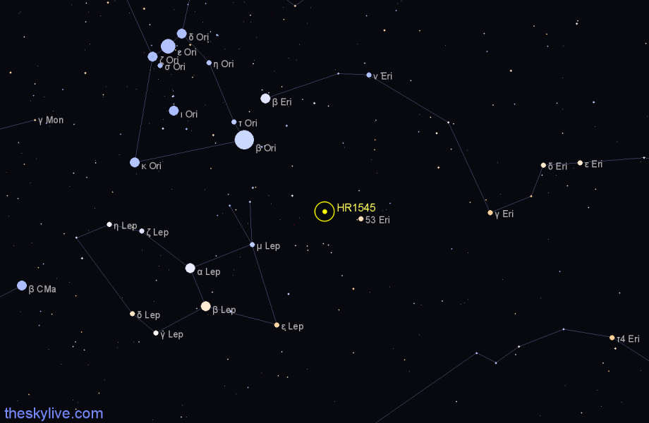 Finder chart HR1545 star
