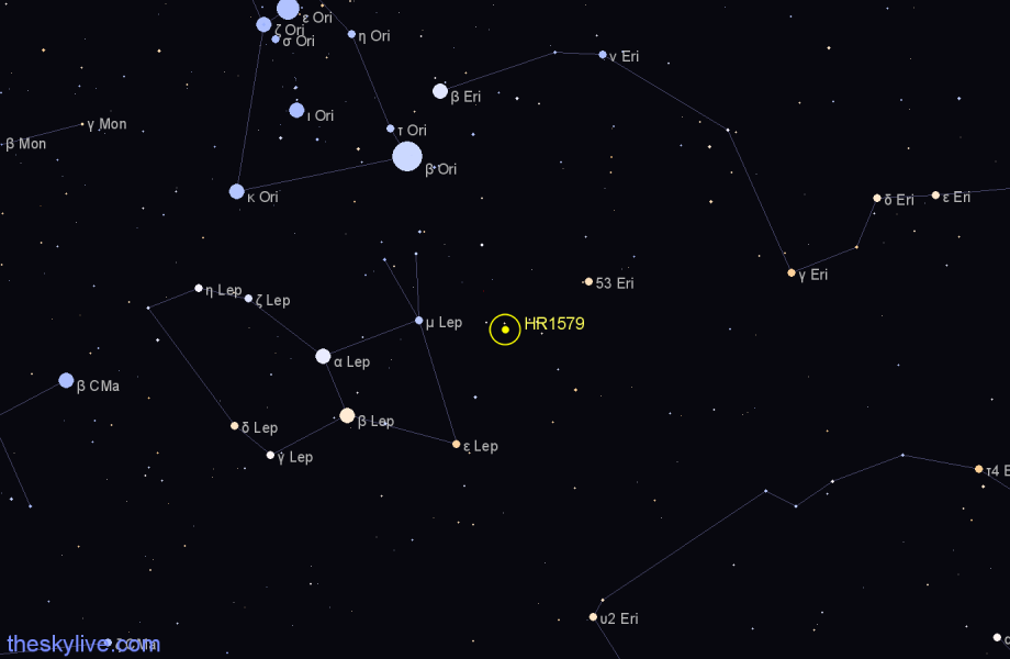 Finder chart HR1579 star