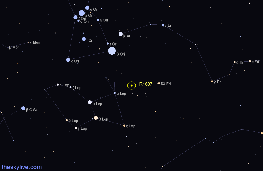 Finder chart HR1607 star