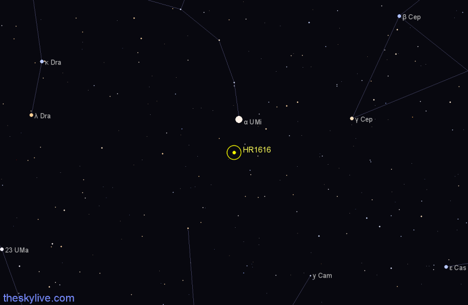 Finder chart HR1616 star