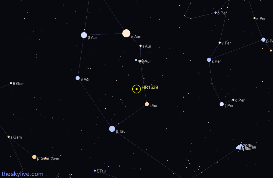Finder chart HR1639 star